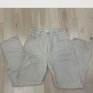 Reformation Brown and White Striped Jeans